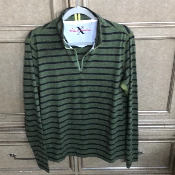ROBERT GRAHAM GREEN & BLACK STRIPED SHIRT - Picture 4 of 5